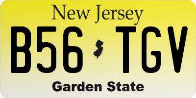 NJ license plate B56TGV