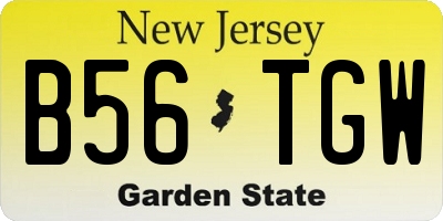 NJ license plate B56TGW