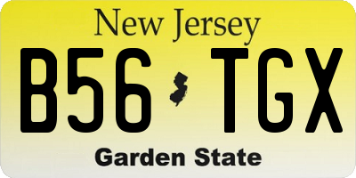 NJ license plate B56TGX
