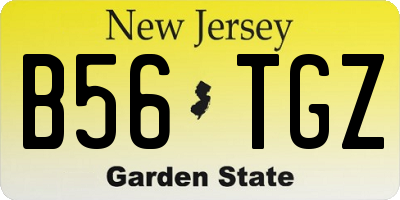 NJ license plate B56TGZ