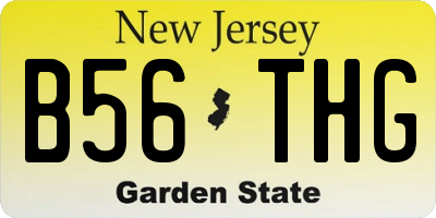 NJ license plate B56THG