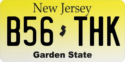 NJ license plate B56THK