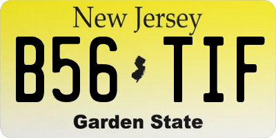 NJ license plate B56TIF