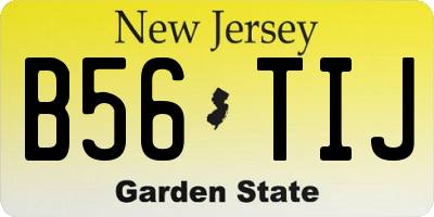 NJ license plate B56TIJ