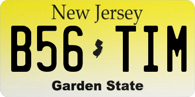 NJ license plate B56TIM