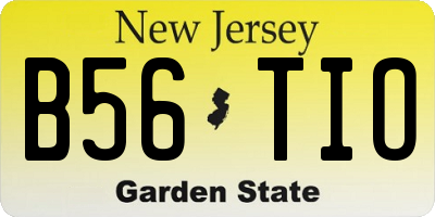 NJ license plate B56TIO