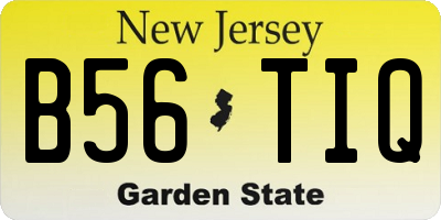 NJ license plate B56TIQ