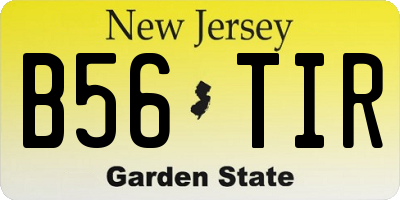 NJ license plate B56TIR
