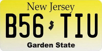 NJ license plate B56TIU