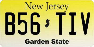 NJ license plate B56TIV