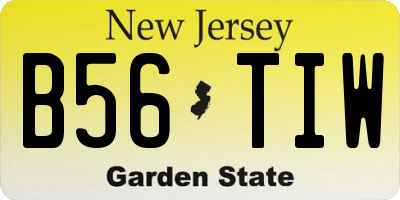 NJ license plate B56TIW