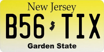 NJ license plate B56TIX