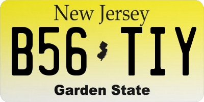NJ license plate B56TIY
