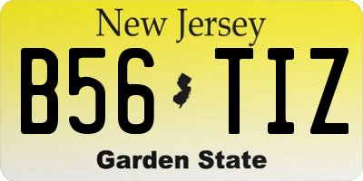 NJ license plate B56TIZ