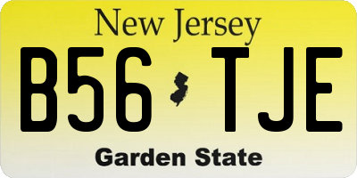 NJ license plate B56TJE
