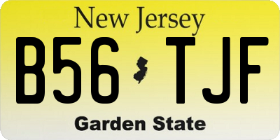 NJ license plate B56TJF