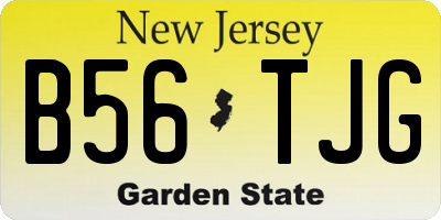 NJ license plate B56TJG