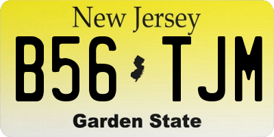 NJ license plate B56TJM