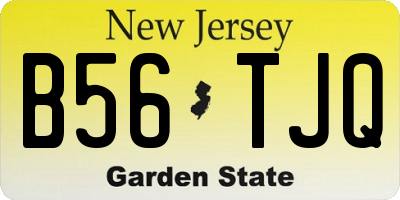 NJ license plate B56TJQ