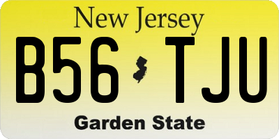 NJ license plate B56TJU