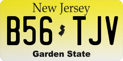 NJ license plate B56TJV