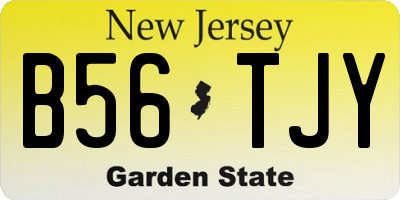 NJ license plate B56TJY