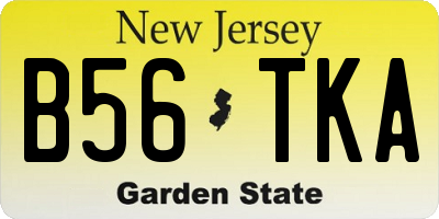 NJ license plate B56TKA