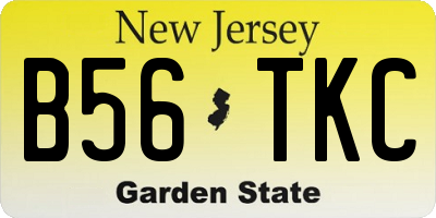 NJ license plate B56TKC