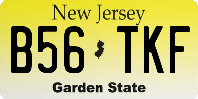 NJ license plate B56TKF