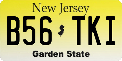 NJ license plate B56TKI
