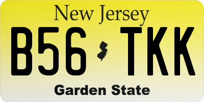 NJ license plate B56TKK