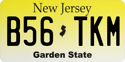 NJ license plate B56TKM