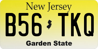 NJ license plate B56TKQ