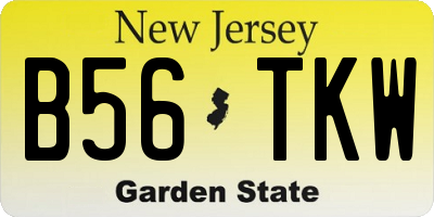 NJ license plate B56TKW