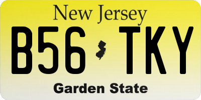 NJ license plate B56TKY