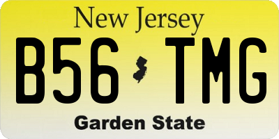 NJ license plate B56TMG