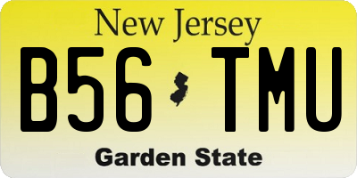 NJ license plate B56TMU