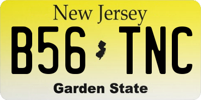 NJ license plate B56TNC