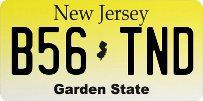 NJ license plate B56TND
