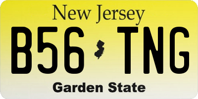 NJ license plate B56TNG