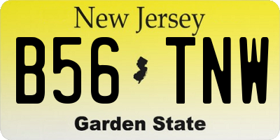 NJ license plate B56TNW