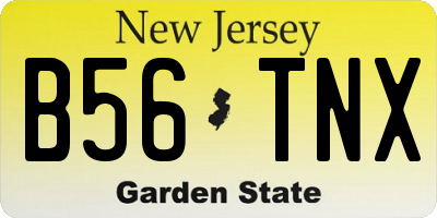 NJ license plate B56TNX