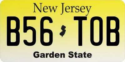 NJ license plate B56TOB