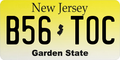 NJ license plate B56TOC