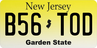 NJ license plate B56TOD