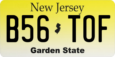 NJ license plate B56TOF