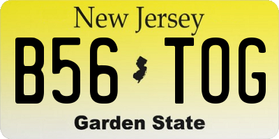 NJ license plate B56TOG