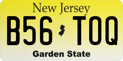 NJ license plate B56TOQ