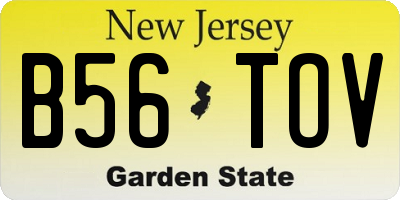 NJ license plate B56TOV