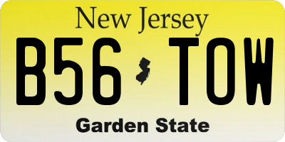 NJ license plate B56TOW